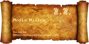 Modla Milica névjegykártya